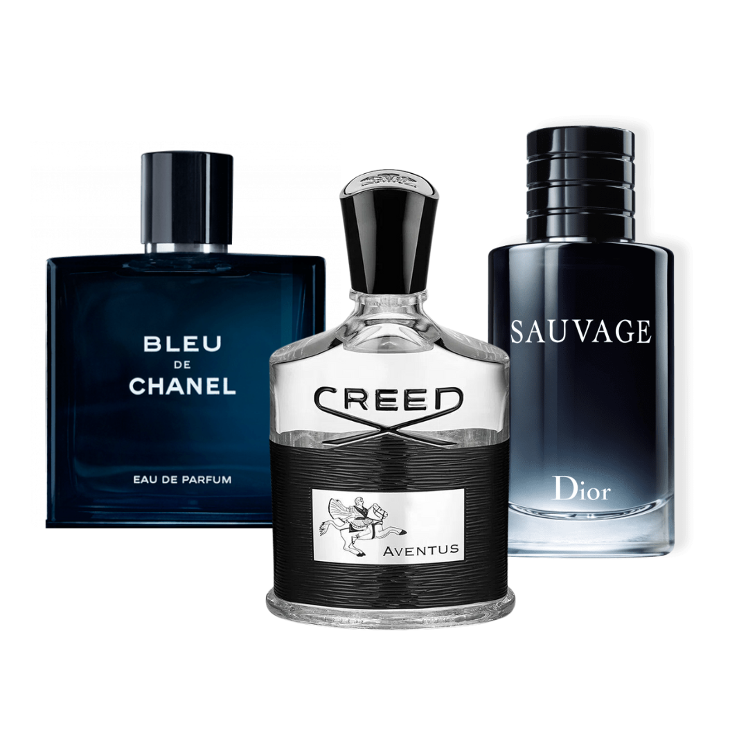 3 Profumi: Creed Aventus, Bleu de Chanel, Dior SAUVAGE (Eau de Parfum) - Profumi per uomini