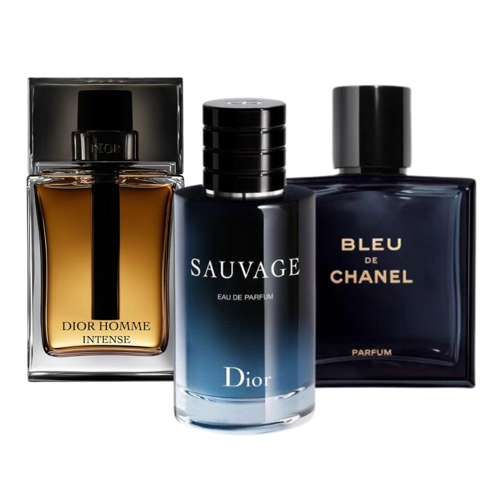 3 Profumi Sauvage Dior, Bleu de Chanel, Dior Homme Intense (Eau de Parfum)  - Profumi per uomini