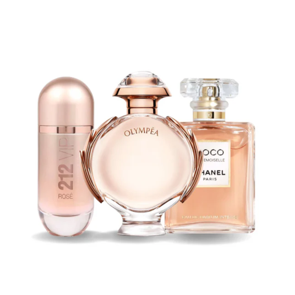 3 Profumi: Carolina Herrera 212 VIP ROSÉ, Paco Rabanne OLYMPÉA e Chanel COCO MADEMOISELLE (Eau de Parfum) - Profumi per donne