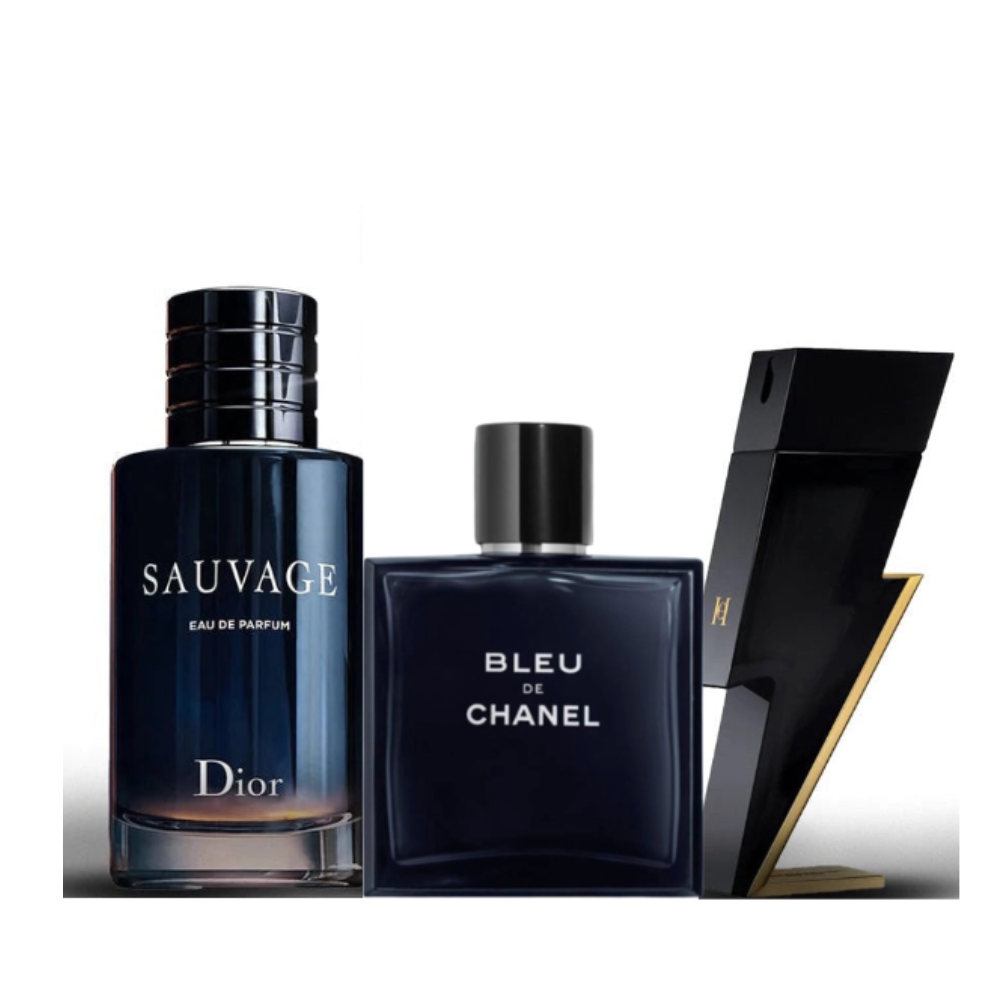 Sauvage Dior + Bleu de Chanel e Bad Boy Carolina Herrera - Profumi per uomini