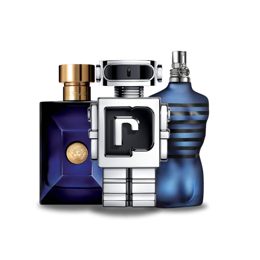 3 Profumi: Versace DYLAN BLUE, Paco Rabanne PHANTOM e Jean Paul Gaultier ULTRA MALE (Eau de Parfum) - Profumi per uomini